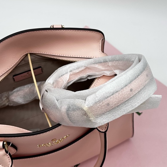 Kate Spade Madison Printed Medium Satchel Bag Conch Pink - Picture 10 of 13